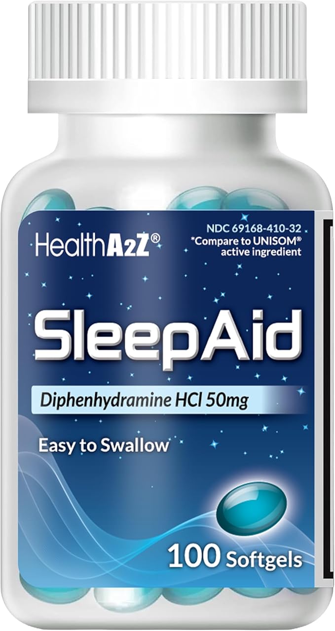 HealthA2Z Sleep Aid Diphenhydramine Softgels 50mg 100 Count