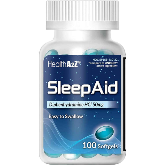 HealthA2Z Sleep Aid Diphenhydramine Softgels 50mg 100 Count
