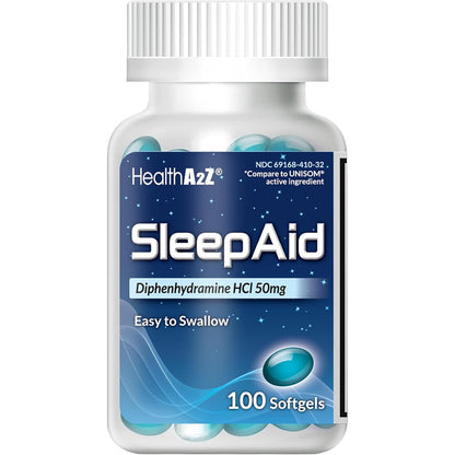 HealthA2Z Sleep Aid Diphenhydramine Softgels 50mg 100 Count