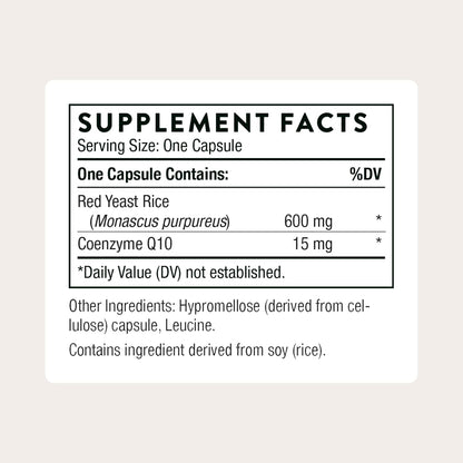 Thorne Red Yeast Rice Plus CoQ10 Supplement 120 Capsules