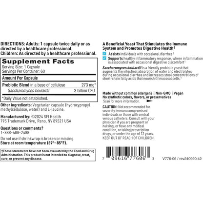 Klaire Labs Saccharomyces Boulardii Probiotic Supplement 5 Billion CFU