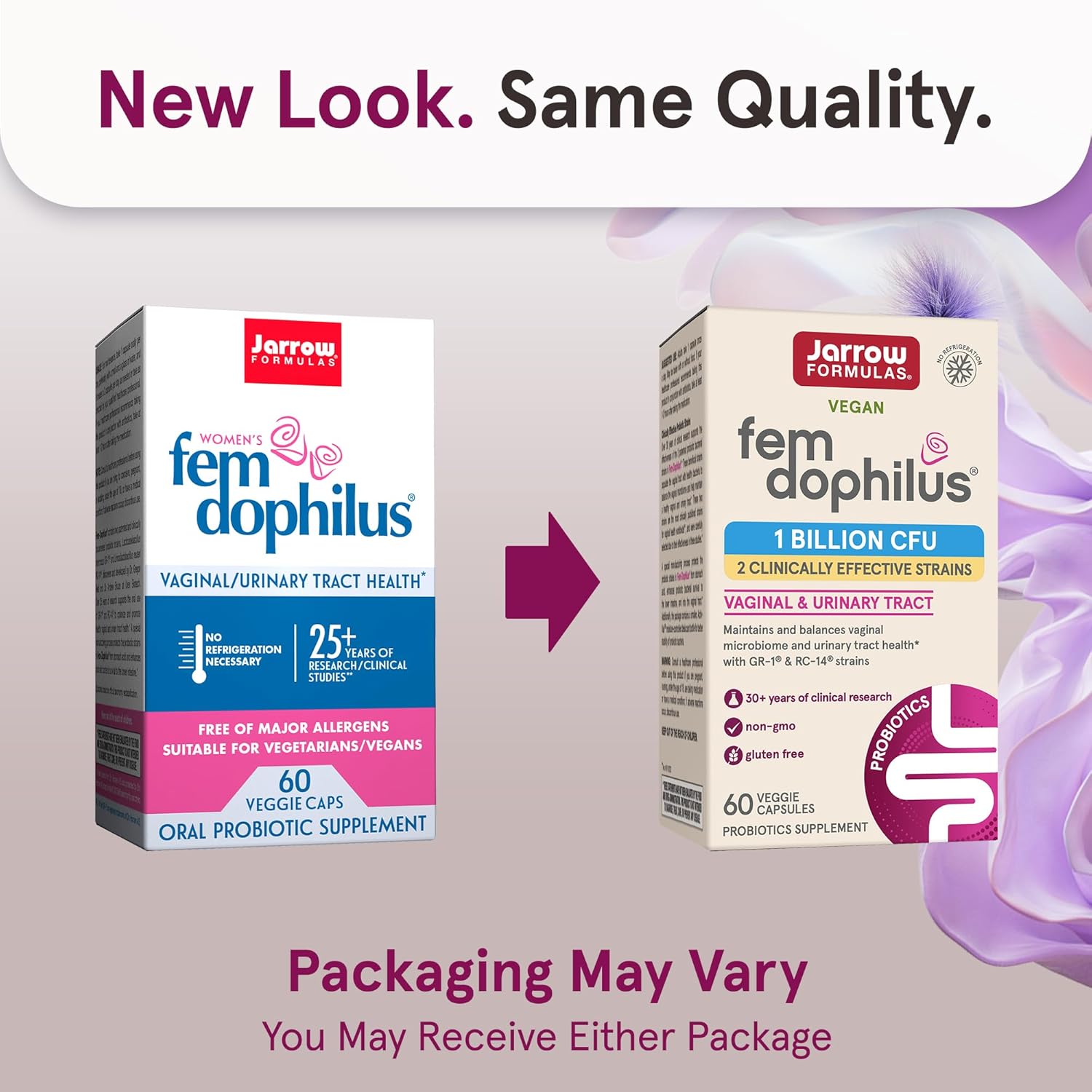 Jarrow Formulas Fem-Dophilus Vaginal Probiotics 1 Billion CFU, 60 Count (Pack of 1)