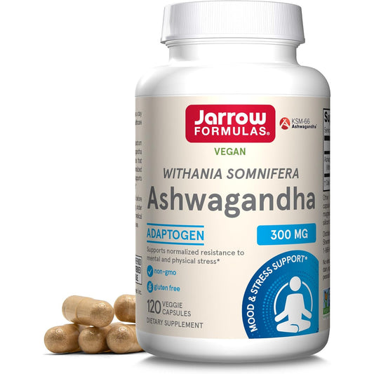 Jarrow Formulas KSM-66 Ashwagandha 300 mg Capsules 120 Count