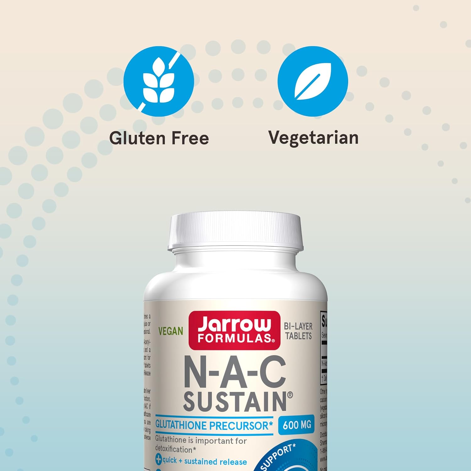 Jarrow Formulas N-A-C Sustain 600 Mg Dietary Supplement 60 Tablets