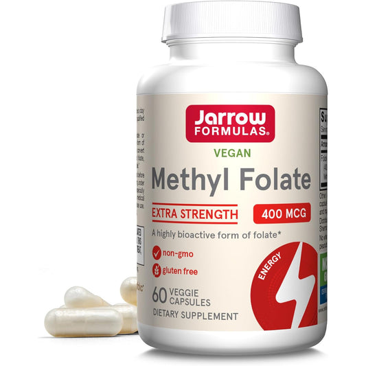 Jarrow Formulas Extra Strength Methyl Folate 400 mcg 60 Veggie Capsules