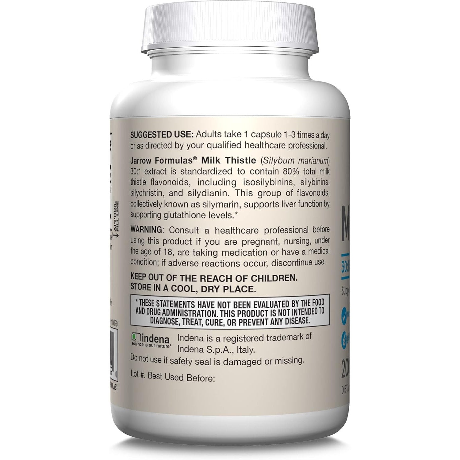 Jarrow Formulas Milk Thistle Supplement 150 mg. 30:1 Extract, 80% Flavonoids, 200 Capsules