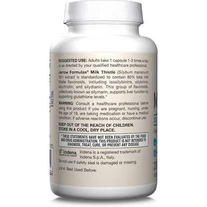 Jarrow Formulas Milk Thistle Supplement 150 mg. 30:1 Extract, 80% Flavonoids, 200 Capsules