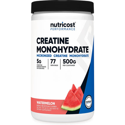 Nutricost Creatine Monohydrate Micronized Powder 500G, 5000mg Per Serv (5g) - 100 Servings, 17.9 Oz