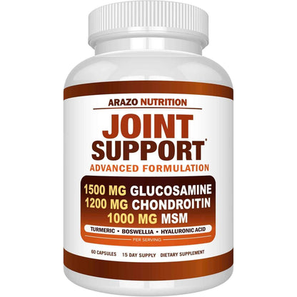 Arazo Nutrition Glucosamine Chondroitin Turmeric MSM Boswellia Joint Support Supplement 180 Tablets