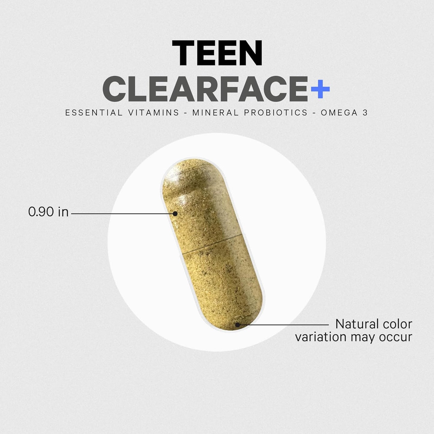 Codeage Teen Clearface Skin Support Supplement with Vitamins & Probiotics, 60 Capsules