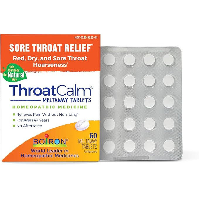 Boiron ThroatCalm Homeopathic Tablets for Sore Throat Relief