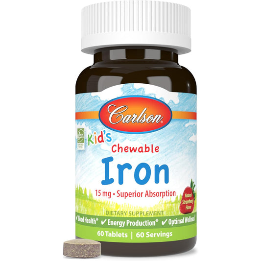 Carlson Kid's Chewable Iron 15 mg Strawberry 60 Tablets