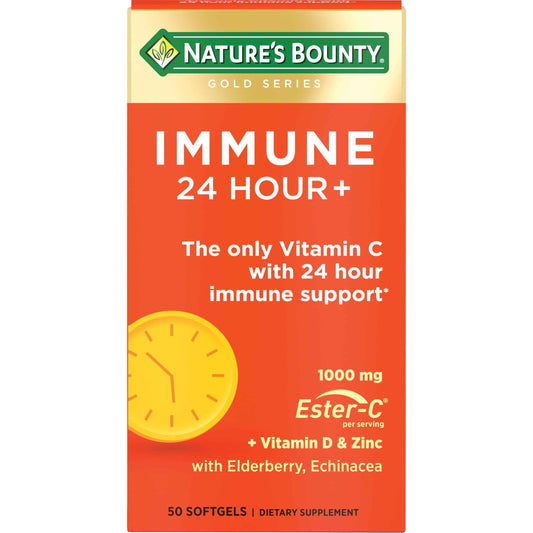 Nature's Bounty Immune 24 Hour +, The only Vitamin C with 24 Hour Immune - 2 Softgels