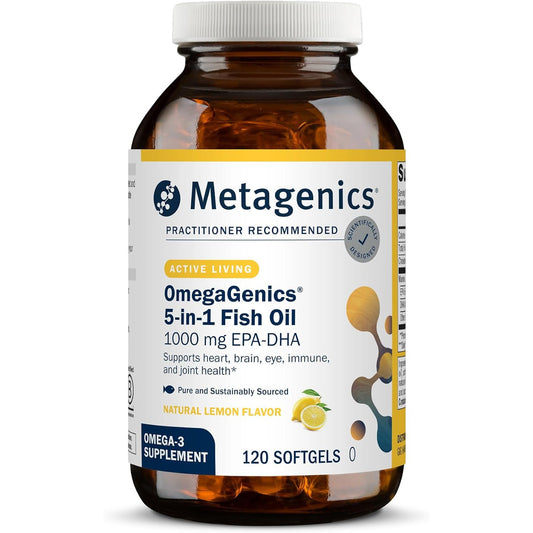 Metagenics OmegaGenics Omega-3 Fish Oil 1000mg EPA DHA 120 Softgels