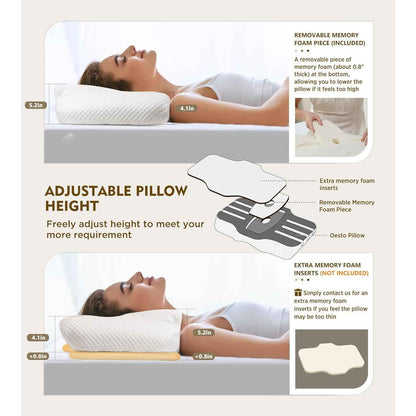 Osteo Cervical Pillow for Neck Pain Relief Memory Foam with Cooling Case