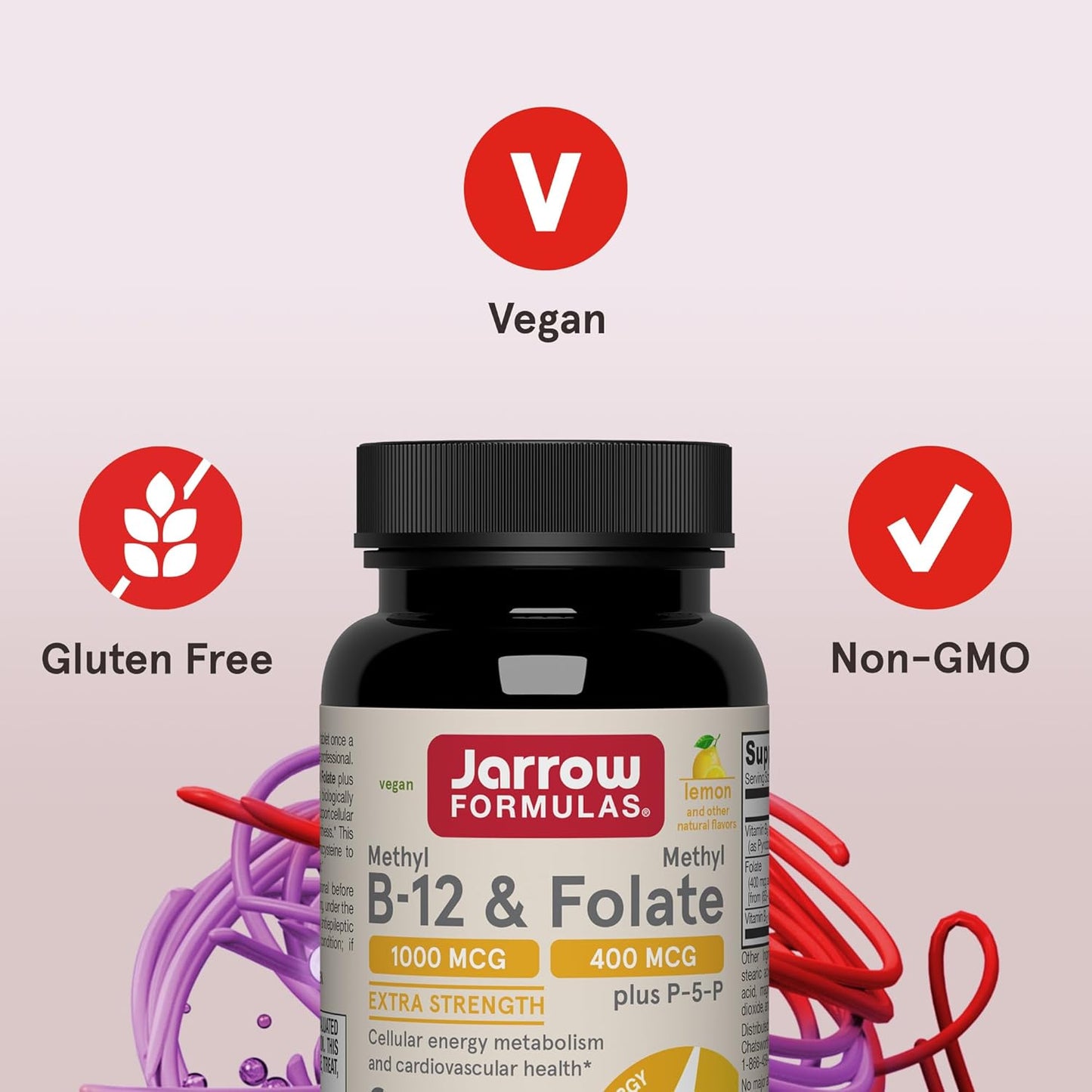 Jarrow Formulas Methyl B-12 & Methyl Folate 100 Chewable Tablets