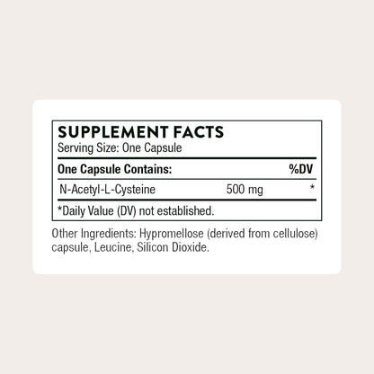 Thorne NAC N-Acetylcysteine 500mg Supplement 90 Count