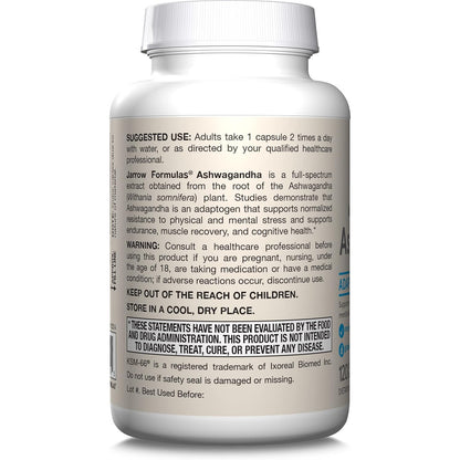 Jarrow Formulas KSM-66 Ashwagandha 300 mg Capsules 120 Count