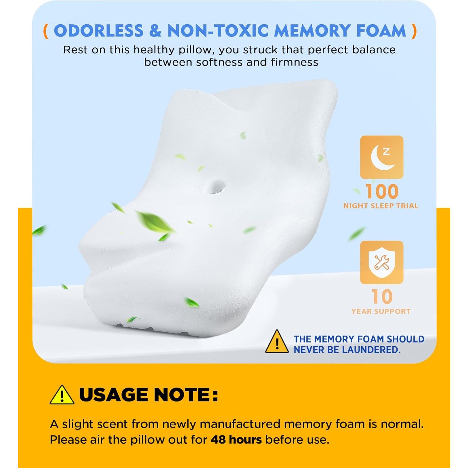 Osteo Cervical Pillow Neck Pain Relief Adjustable Memory Foam Cooling Case