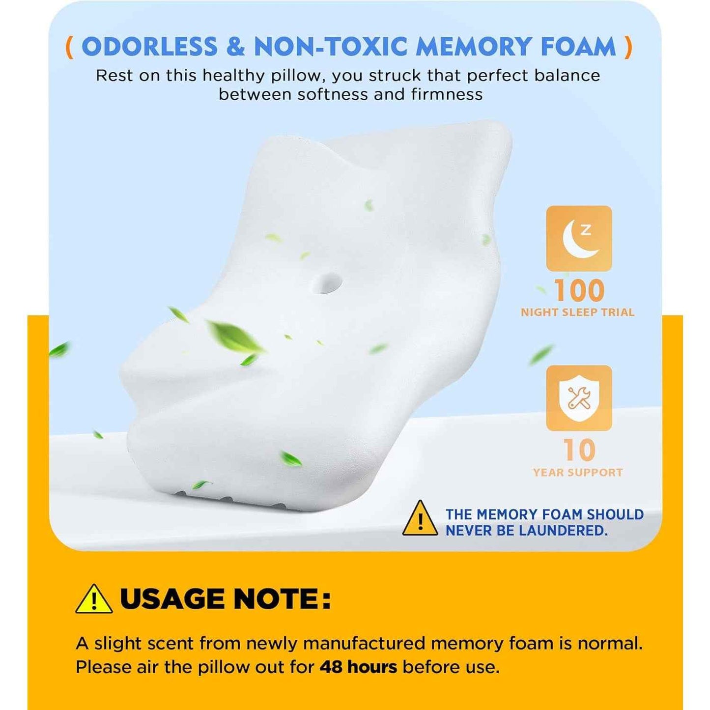 Osteo Cervical Pillow with Cooling Case Memory Foam for Neck Pain Relief