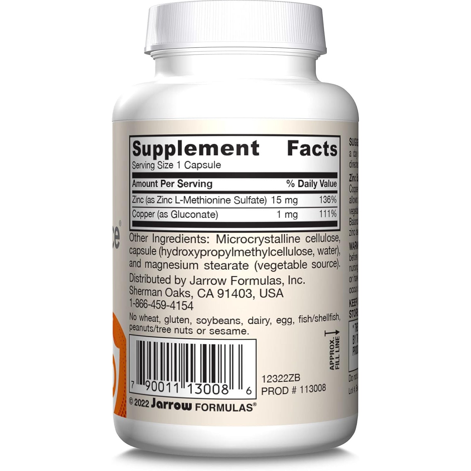 Jarrow Formulas Zinc Balance 15 mg 100 Veggie Caps