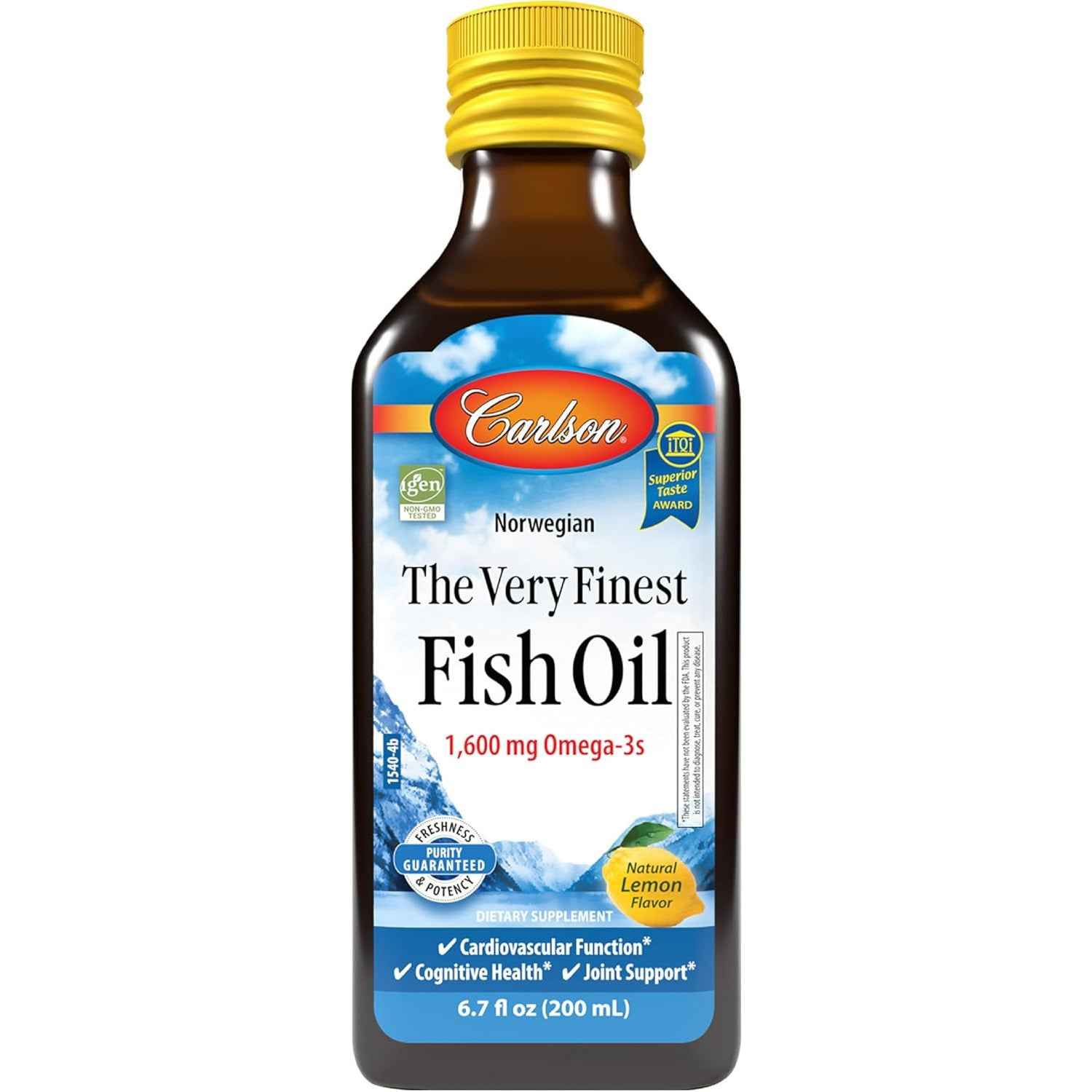 Carlson The Very Finest Fish Oil 1600mg Omega-3s Liquid Lemon