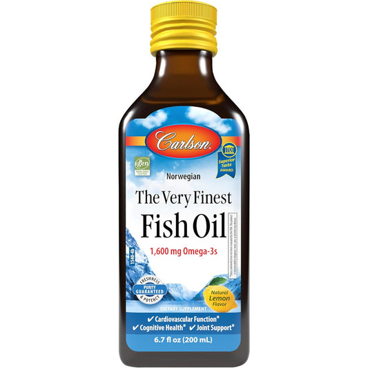 Carlson The Very Finest Fish Oil 1600mg Omega-3s Liquid Lemon