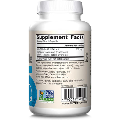 Jarrow Formulas Milk Thistle Supplement 150 mg. 30:1 Extract, 80% Flavonoids, 200 Capsules