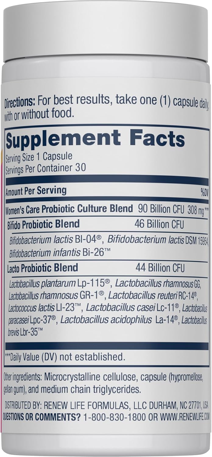 Renew Life Women's Probiotic Capsules 90 Billion CFU 30 Count
