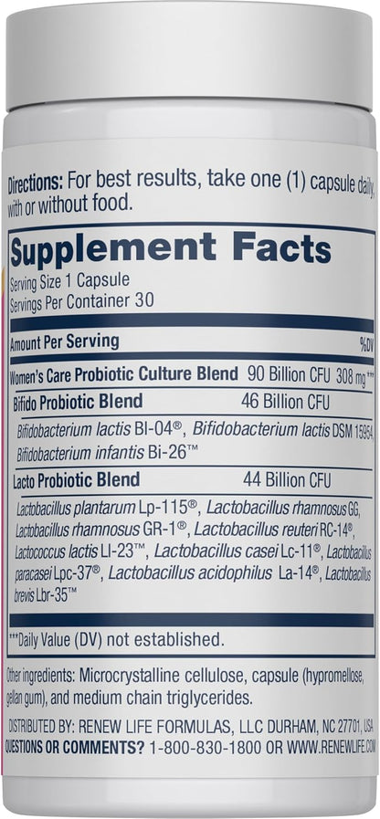 Renew Life Women's Probiotic Capsules 90 Billion CFU 30 Count