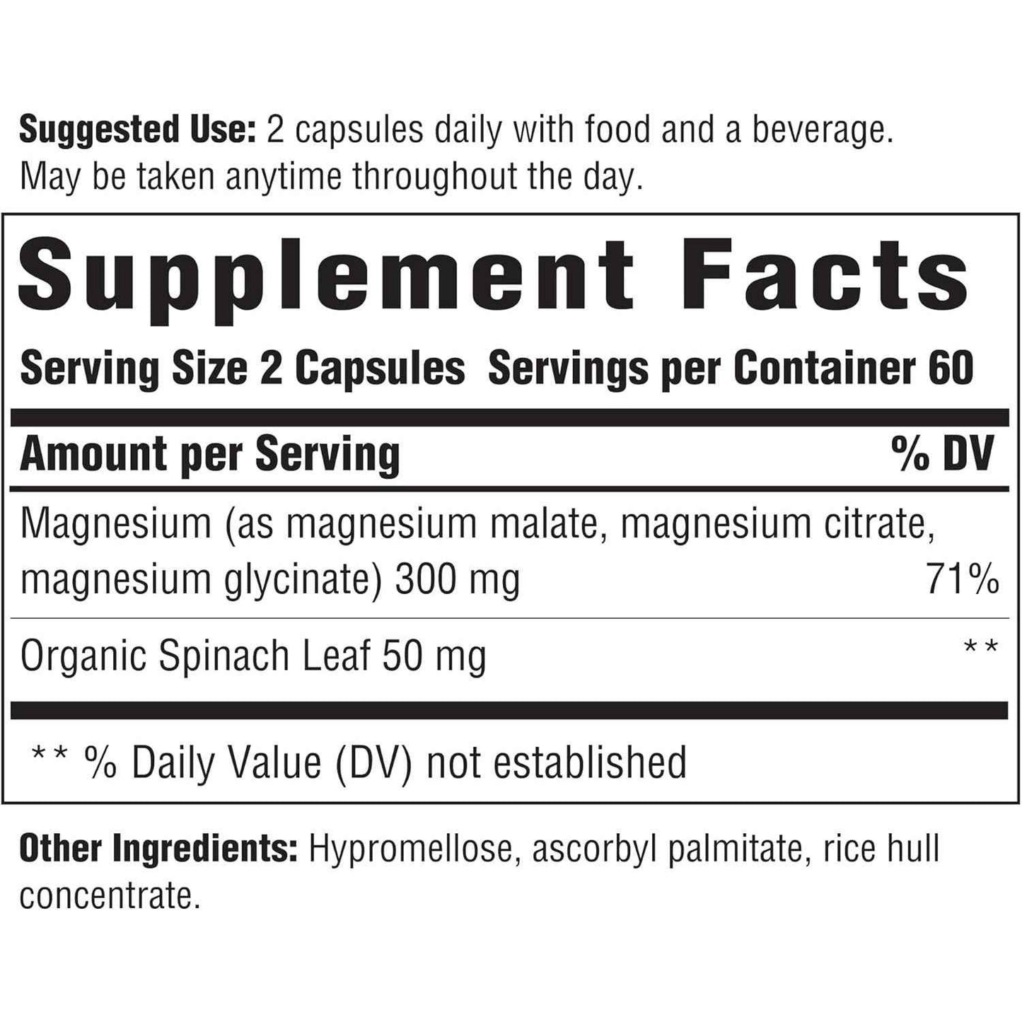 INNATE Response Formulas Magnesium Glycinate Citrate & Malate 300 mg Capsules 120 Count