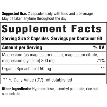 INNATE Response Formulas Magnesium Glycinate Citrate & Malate 300 mg Capsules 120 Count