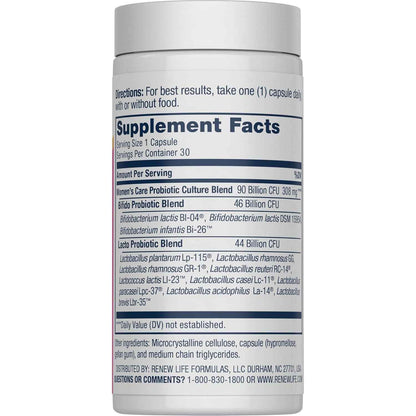 Renew Life Women's Probiotic Capsules 90 Billion CFU 30 Count