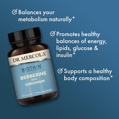 Dr. Mercola Biothin Berberine With Chromium Dietary Supplement 30 Capsules