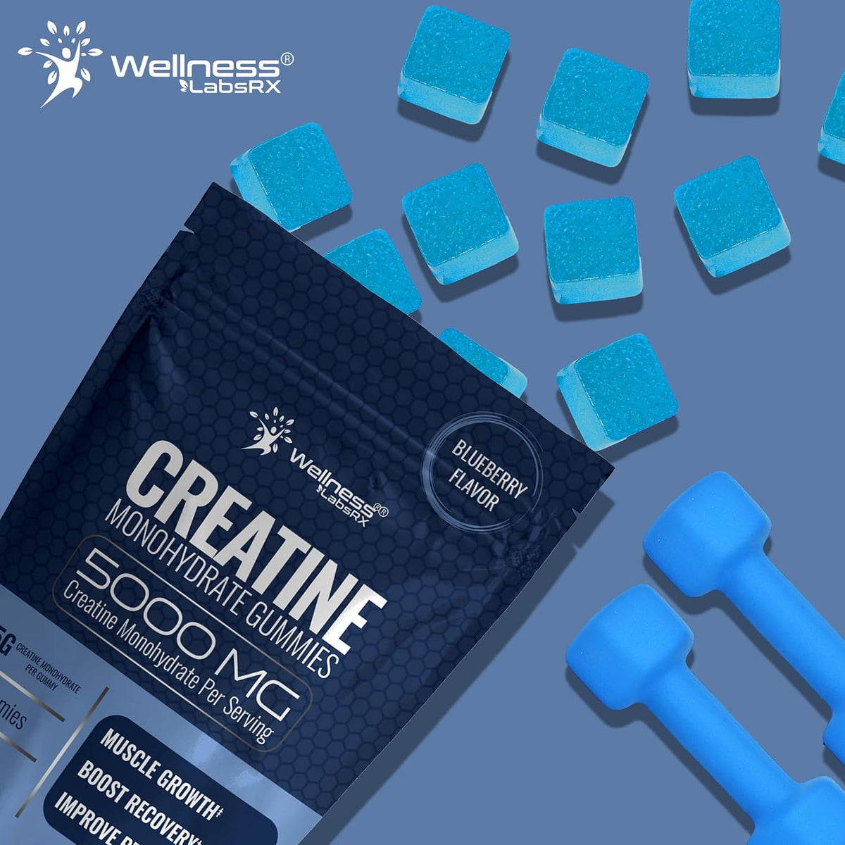 Creatine Gummies for Women & Men 5g Creatine Monohydrate Muscle Strength and Recovery Support 30 Servings