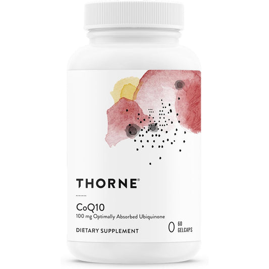 THORNE - CoQ10 - 100mg Optimally Absorbed Ubiquinone Supplement - Supports Heart Health, Brain Function, Cellular Energy Production & Healthy Aging* - Third-Party Certified - Gluten-Free - 60 Softgels