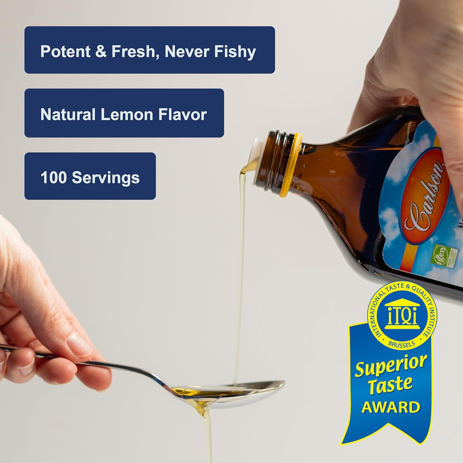 Carlson The Very Finest Fish Oil 1600 mg Omega-3s Liquid Supplement Lemon 16.9 Fl Oz