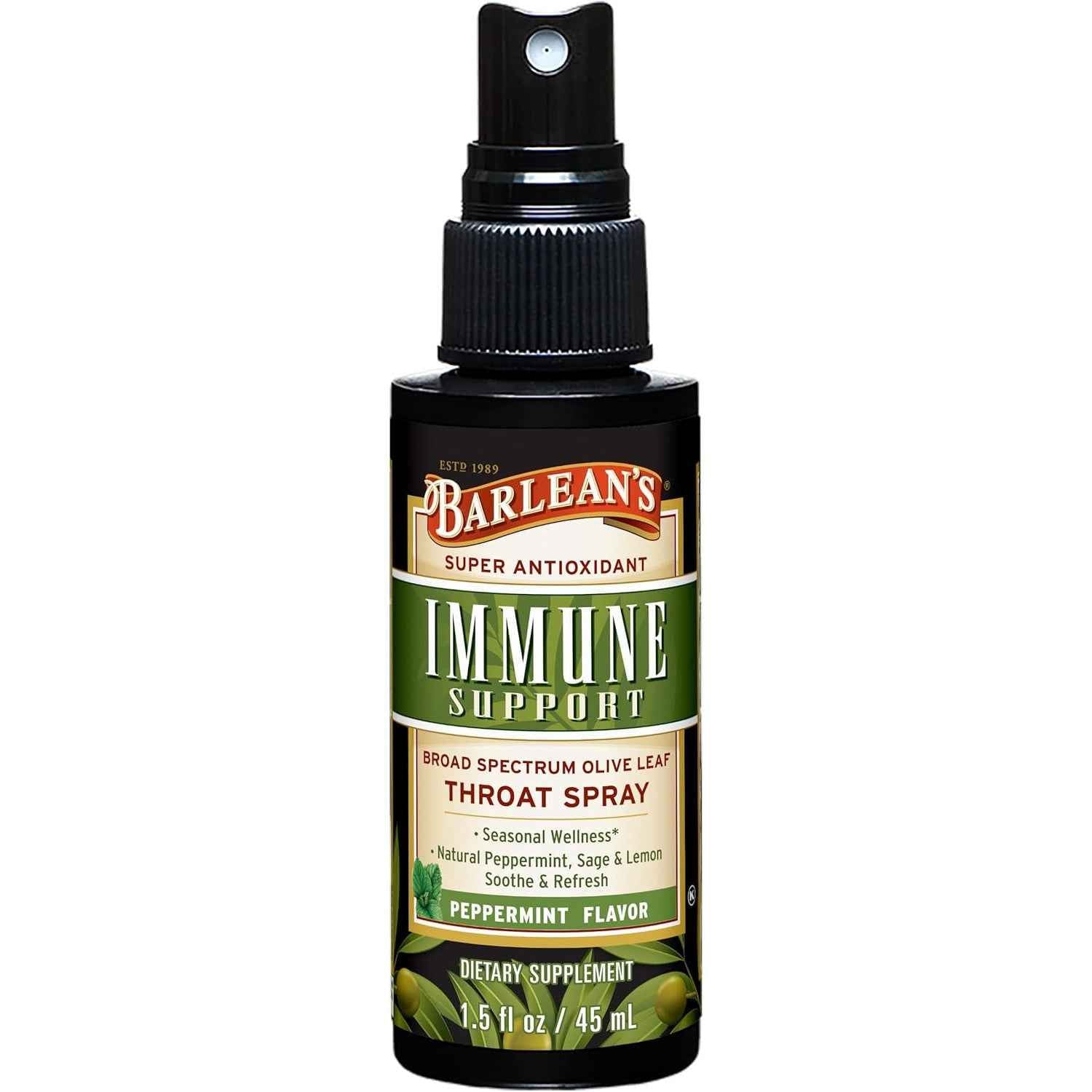 Barlean's Olive Leaf Complex Throat Spray Immune Support Supplement