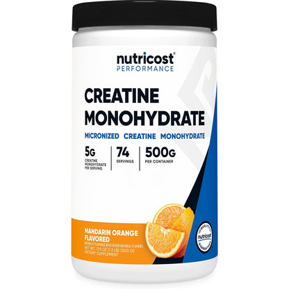 Nutricost Creatine Monohydrate Micronized Powder 500G, 5000mg Per Serv (5g) - 100 Servings, 17.9 Oz