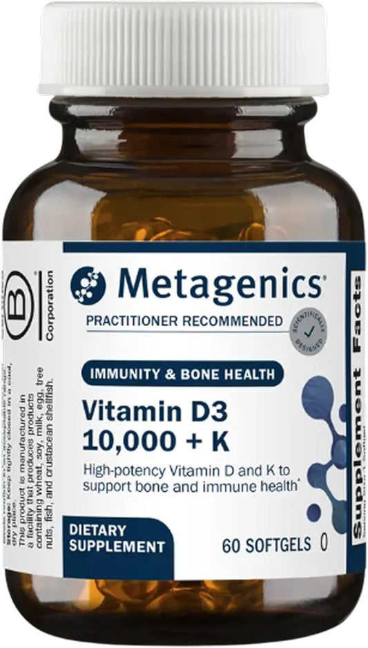 Metagenics Vitamin D3 and K2 10,000 IU MK-7 Softgels