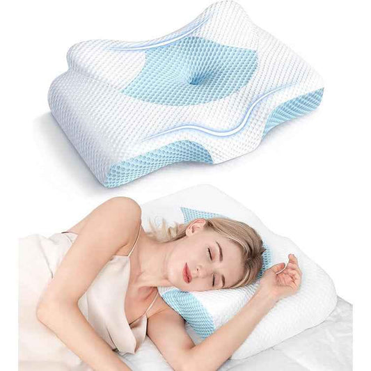 Osteo Cervical Pillow for Neck Pain Relief, Hollow Design Memory Foam with Cooling Case