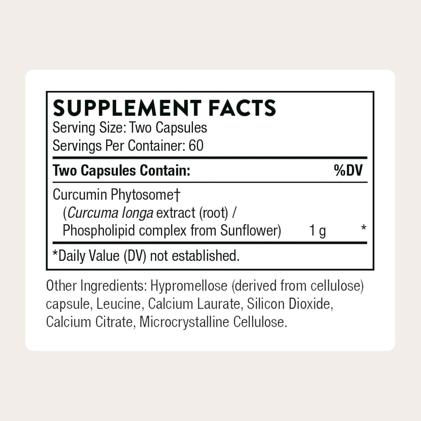 THORNE Curcumin Phytosome 1000 mg Meriva 60-Count