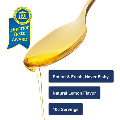 Carlson Cod Liver Oil 1100 Mg Omega-3 Fish Oil Supplement 16.9 Fl Oz Lemon