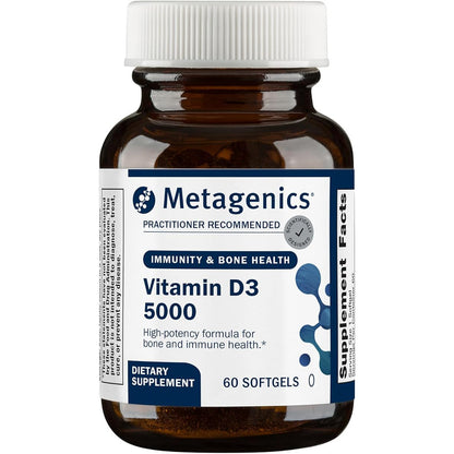 Metagenics Vitamin D3 5000 IU Supplement 125 mcg Cholecalciferol 60 Count