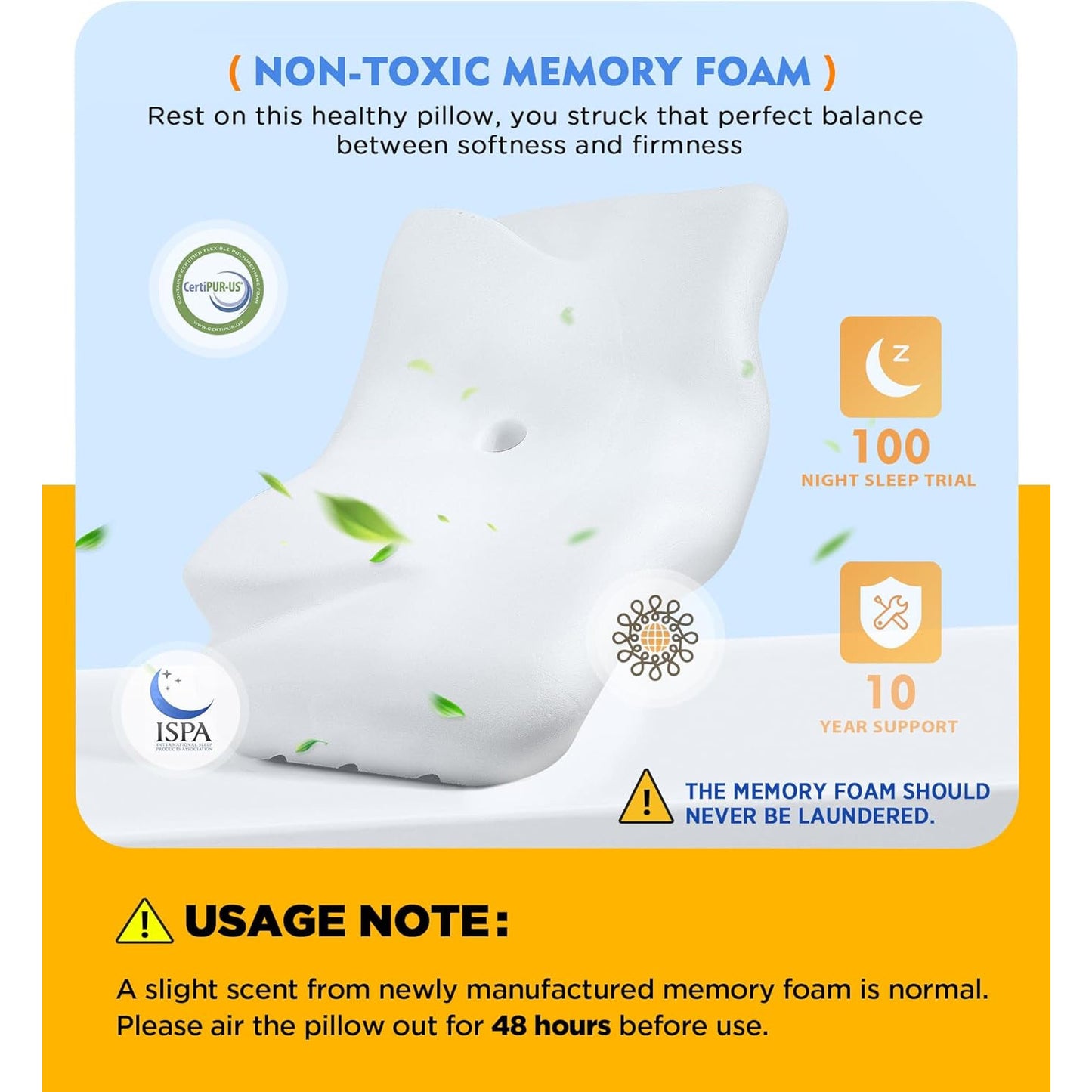 Osteo Cervical Pillow for Neck Pain Relief, Hollow Design Memory Foam with Cooling Case