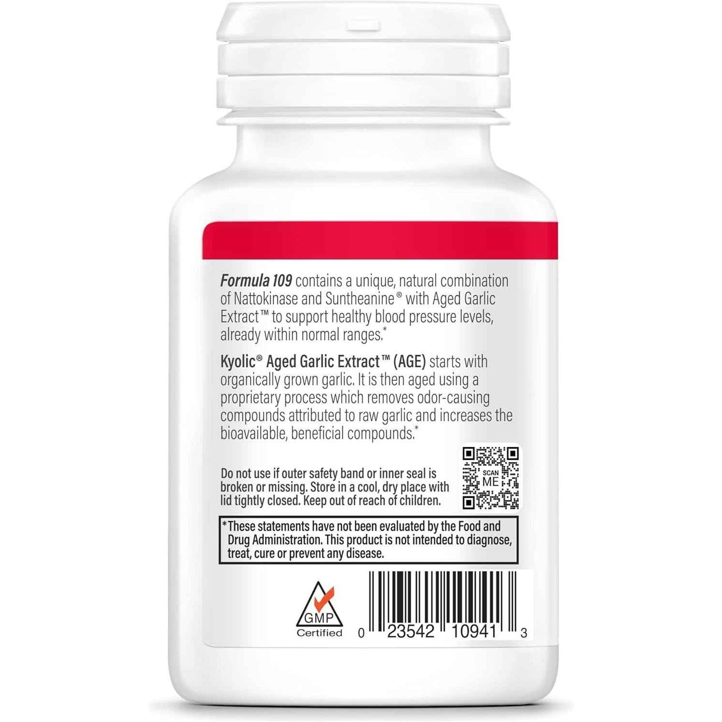 Kyolic Aged Garlic Extract Formula 109 Blood Pressure Health 80 Capsules
