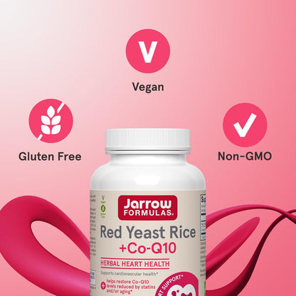 Jarrow Formulas Red Yeast Rice 1200 mg and CoQ10 100 mg Veggie Caps