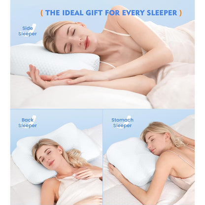 Osteo Cervical Pillow with Cooling Case Memory Foam for Neck Pain Relief