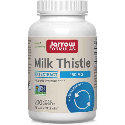 Jarrow Formulas Milk Thistle Supplement 150 mg. 30:1 Extract, 80% Flavonoids, 200 Capsules