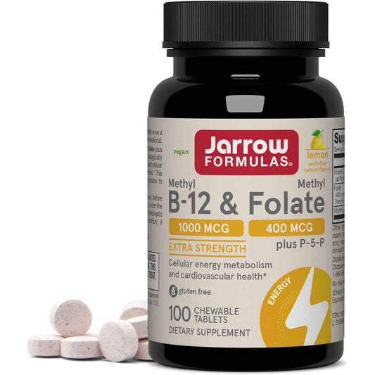 Jarrow Formulas Methyl B-12 & Methyl Folate 100 Chewable Tablets